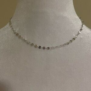 Silver toned disc chain link necklace​​​​​​